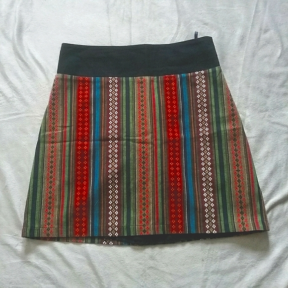 ⭕ 3/$30 Multi Colored Hippy Vibes~ Mini Skirt - Picture 1 of 10